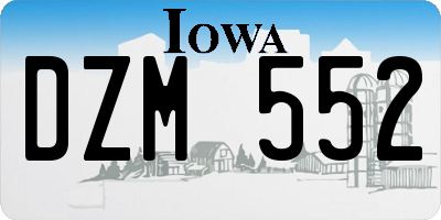 IA license plate DZM552