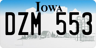 IA license plate DZM553