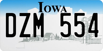 IA license plate DZM554