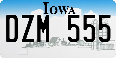 IA license plate DZM555