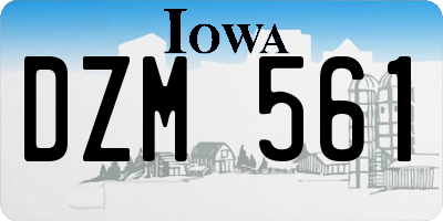 IA license plate DZM561