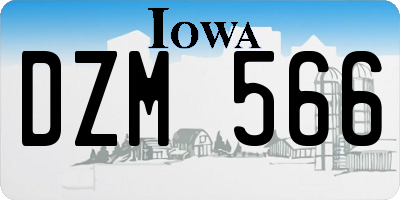 IA license plate DZM566