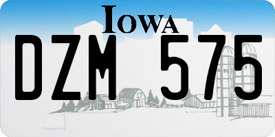IA license plate DZM575