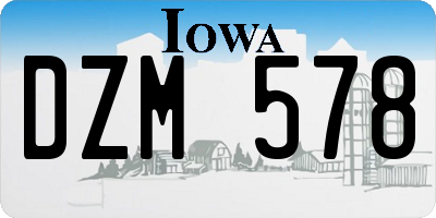 IA license plate DZM578