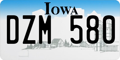 IA license plate DZM580