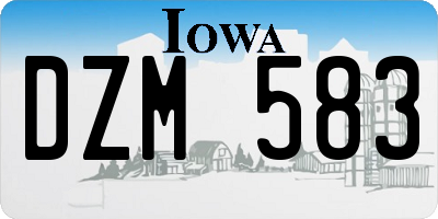 IA license plate DZM583