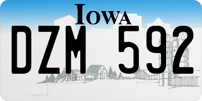 IA license plate DZM592