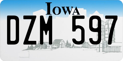 IA license plate DZM597
