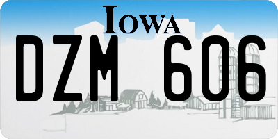 IA license plate DZM606