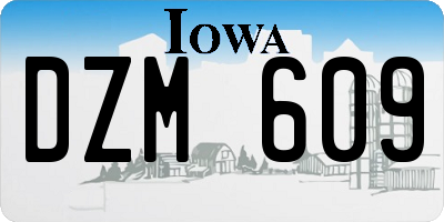 IA license plate DZM609