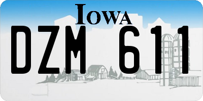 IA license plate DZM611
