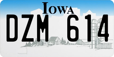 IA license plate DZM614