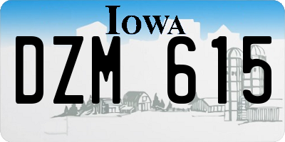 IA license plate DZM615