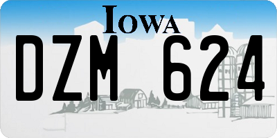 IA license plate DZM624