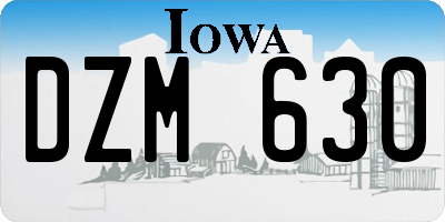 IA license plate DZM630