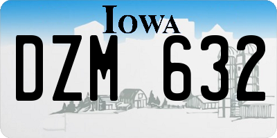IA license plate DZM632