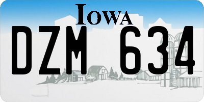IA license plate DZM634