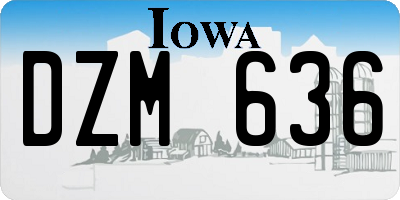 IA license plate DZM636