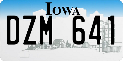 IA license plate DZM641