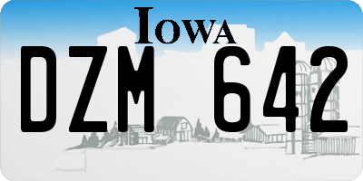 IA license plate DZM642