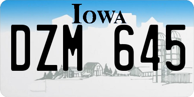 IA license plate DZM645