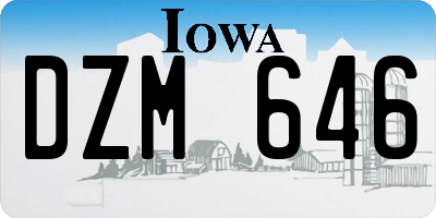 IA license plate DZM646