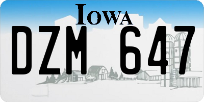 IA license plate DZM647