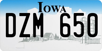 IA license plate DZM650
