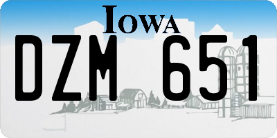 IA license plate DZM651