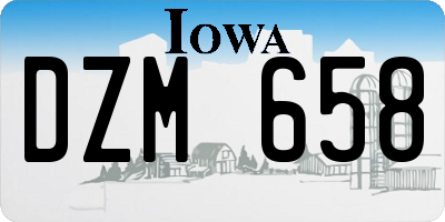 IA license plate DZM658