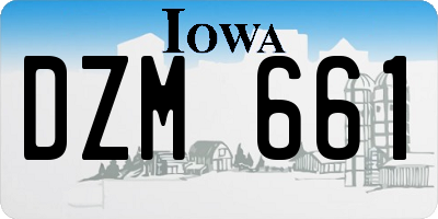 IA license plate DZM661