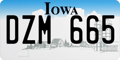 IA license plate DZM665