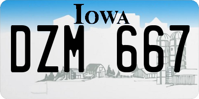 IA license plate DZM667