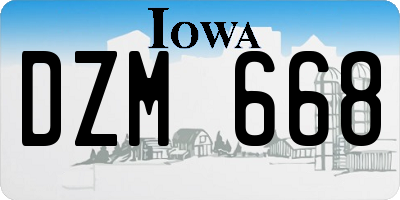 IA license plate DZM668