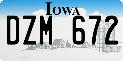IA license plate DZM672
