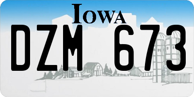 IA license plate DZM673