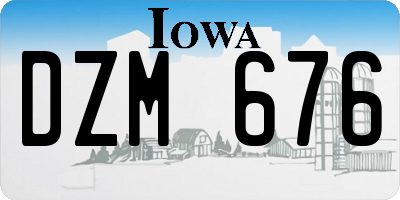 IA license plate DZM676