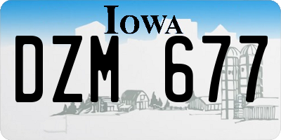 IA license plate DZM677