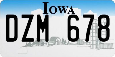 IA license plate DZM678