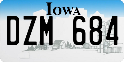 IA license plate DZM684