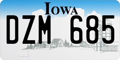 IA license plate DZM685