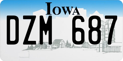 IA license plate DZM687