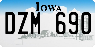 IA license plate DZM690