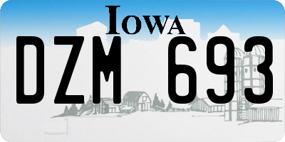 IA license plate DZM693