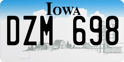 IA license plate DZM698