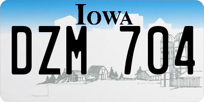 IA license plate DZM704