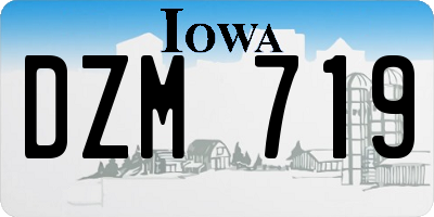 IA license plate DZM719