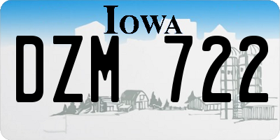 IA license plate DZM722