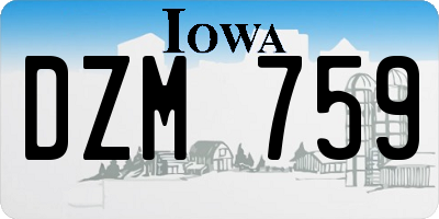 IA license plate DZM759