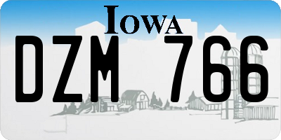 IA license plate DZM766